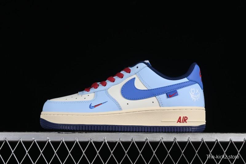 Nike Air Force 1 '07 Low Custom Casual Sneakers "Joker Red" with Full-Length Hexagonal Air Cushion - XL2402-333