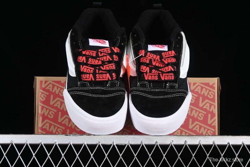Vans Classics Knu Skool Patchwork Letter Lace-Up Chunky Tongue Platform Sneakers - VN0009QCBLK
