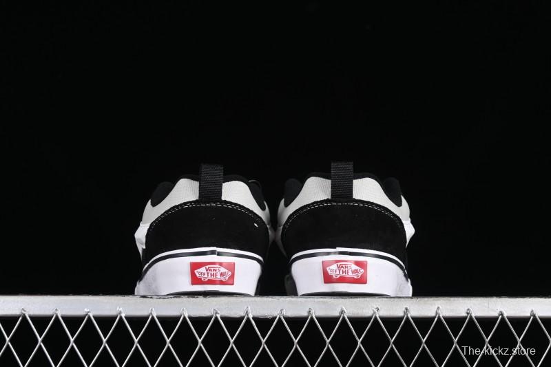 Vans Classics Knu Skool Patchwork Letter Lace-Up Chunky Tongue Platform Sneakers - VN0009QCBLK