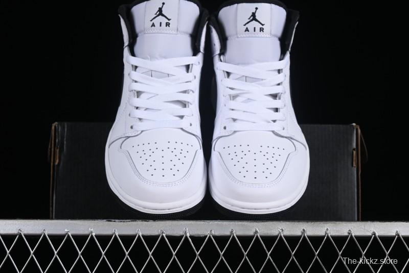 Nike Air Jordan 1 Mid AJ1 White Black Mid-Top Casual Sneakers - DQ8426-132