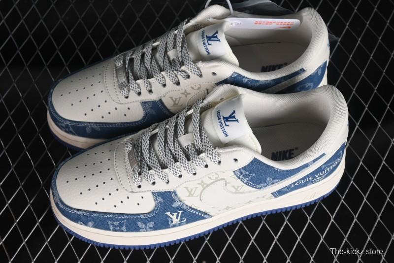 Nike Air Force 1 '07 Low LV Collaboration - Fluorescent Tie-Dye Denim Low-Top Casual Sneakers DD8686-400