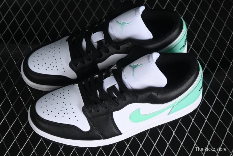 Nike Air Jordan 1 Low Retro Basketball Shoes in Mint Green and Black - 553558-131