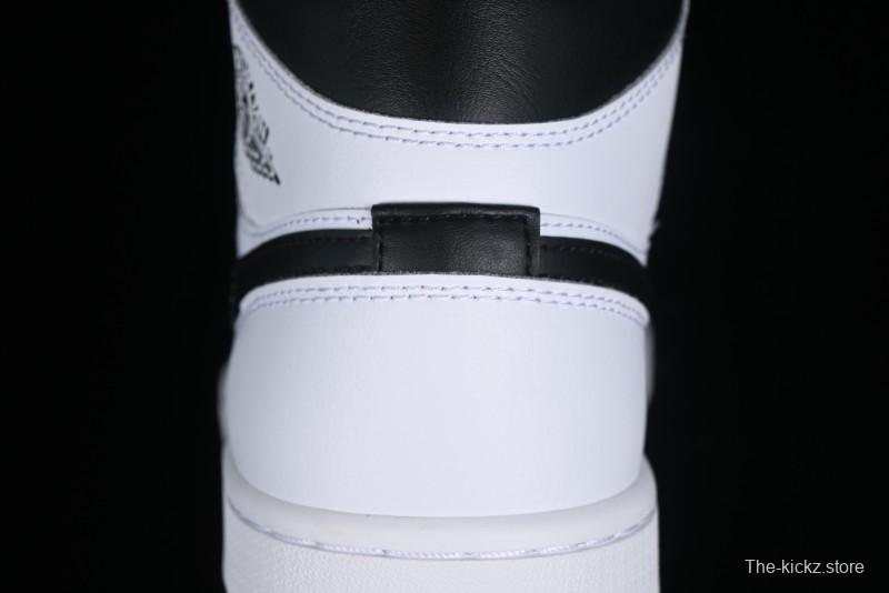 Nike Air Jordan 1 Mid AJ1 White Black Mid-Top Casual Sneakers - DQ8426-132