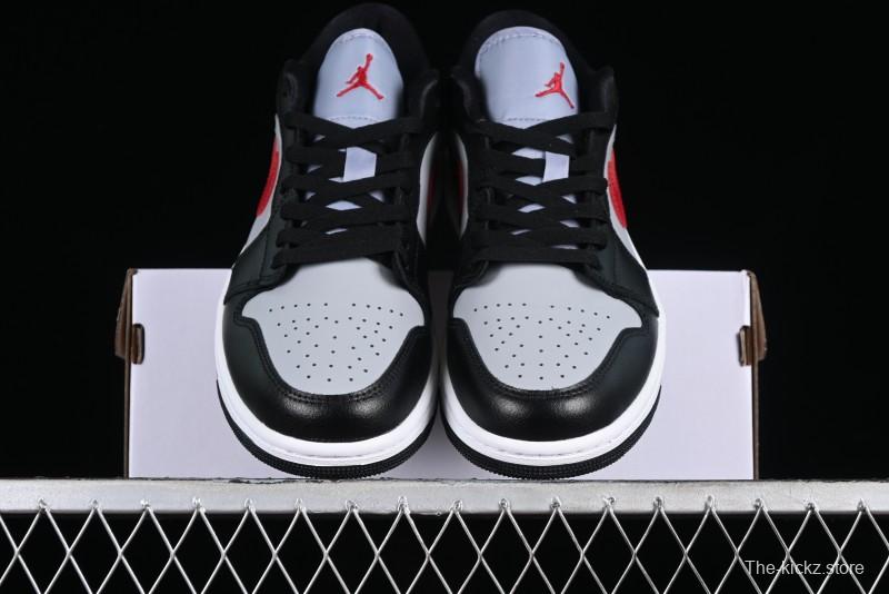 Nike Air Jordan 1 Low AJ1 Black Grey Red Hook Low-Top Culture Basketball Shoes - DC0774-062