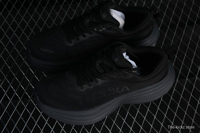 HOKA ONE ONE Bondi 8 Functional Cushioned Running Shoes with Engineered Mesh Upper - 1123202 BBLC