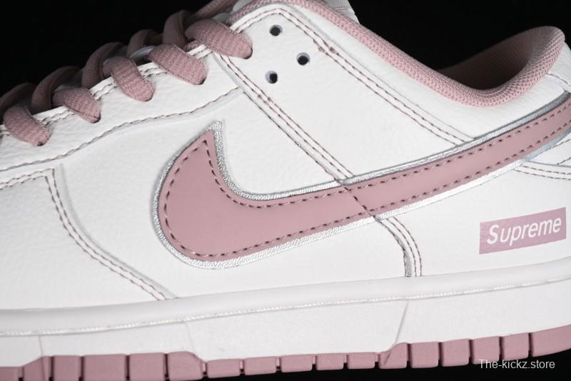 Nike Supreme x SB Dunk Low Collaboration - Rouge Pink Anniversary High-End Custom Low-Top Casual Skate Shoes - DY1503-006