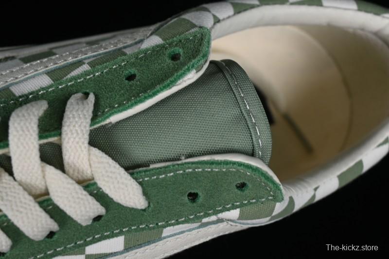 Vans Old Skool Reissue 136 Checkerboard Green Retro Canvas Shoes - VN000MT6V0N