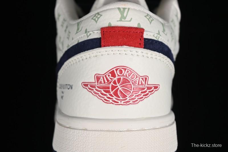 Nike Air Jordan 1 Low LV Collaboration Retro Casual Sneakers in Beige Orange - WG8850-001