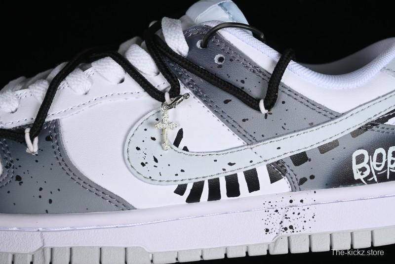 Nike Dunk Low SB Graffiti Halloween Cross Distressed Gradient Lace-Up Casual Skate Shoes - DV0831-101