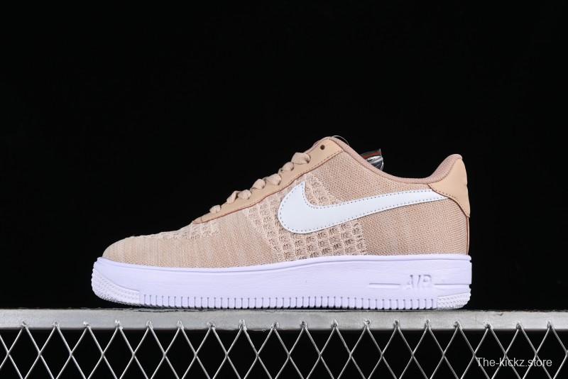 Nike Air Force 1 '07 Low 2.0 Khaki Flyknit Casual Sneakers - CI0051-200