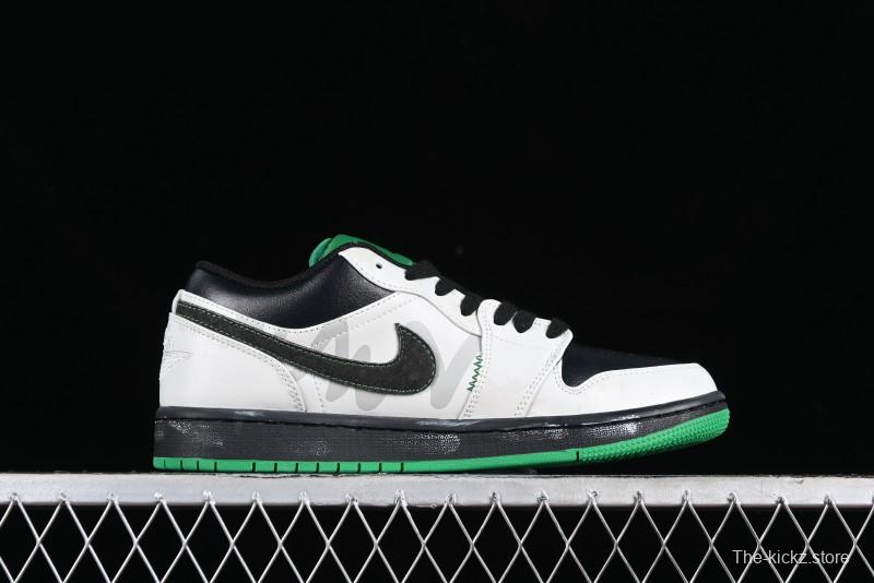 Nike Air Jordan 1 Low Retro Basketball Shoes with Panda Mischief Pioneer Rider Design - 553558-065