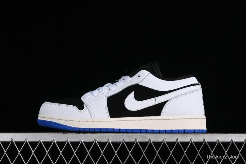 Nike Air Jordan 1 Low "Quai 54" Casual Sneakers in White Black Blue - HQ0764-001