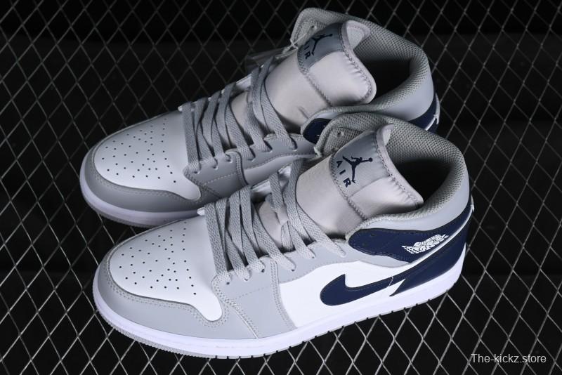 Nike Air Jordan 1 Mid AJ1 Basketball Shoes in Grey Blue - DQ8426-104