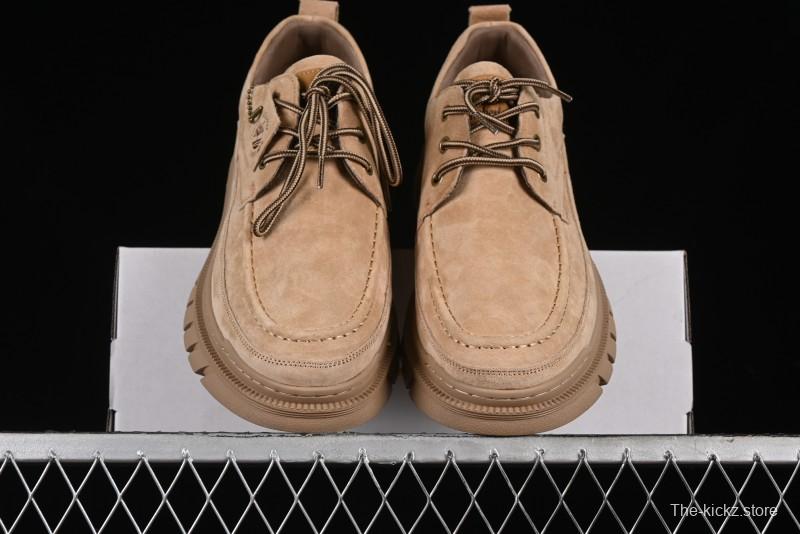 Timberland Low-Top Casual Shoes for Men - Italian Oil-Grained Leather with Anti-Slip Rubber Sole - TB73535SAND