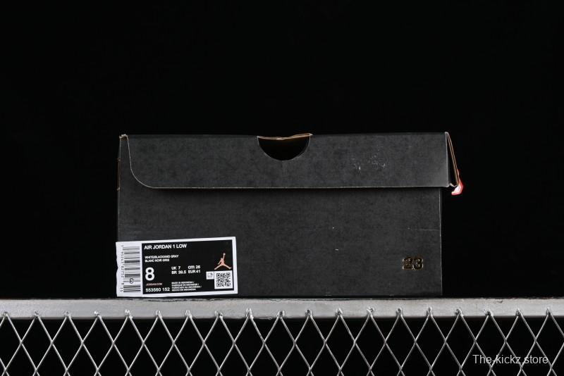 Nike Air Jordan 1 Low AJ1 Black Grey Low-Top Lifestyle Basketball Shoes - 553560-152