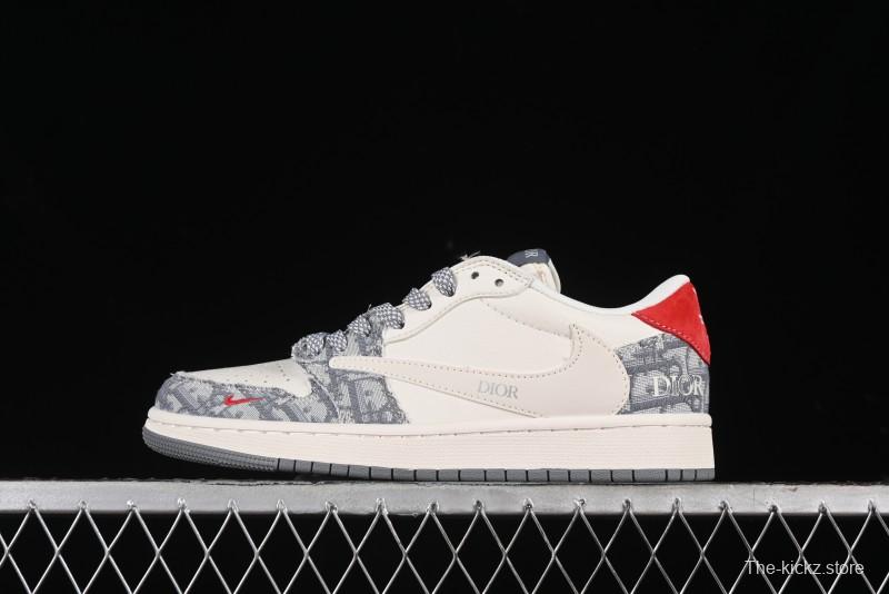 Nike Travis Scott x Fragment Design x Air Jordan 1 Low OG SP AJ1 Low Top Casual Sneakers - XY2688-113