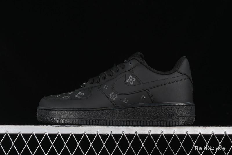 Nike Air Force 1 '07 Low LV Custom All Black Casual Sneakers - 315122-101