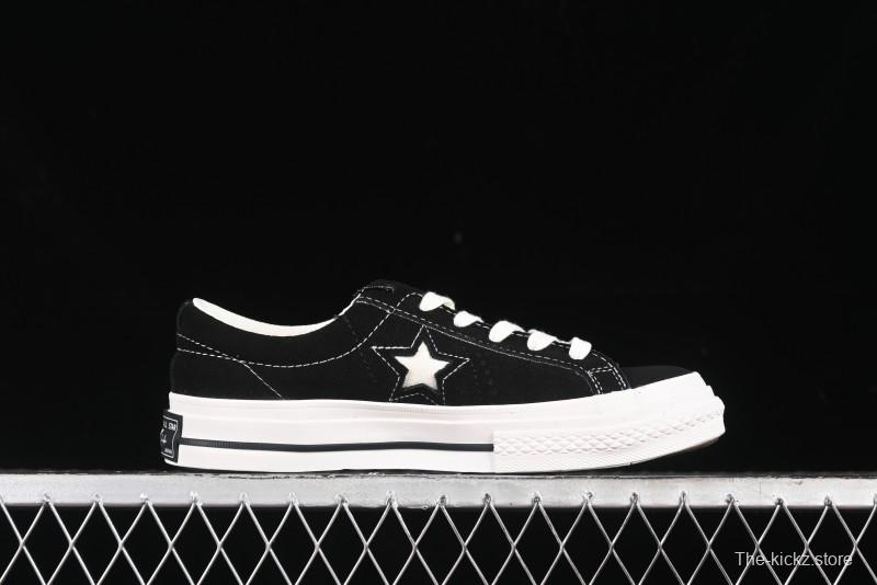 Converse One Star J Vtg Suede Low-Top Casual Sneakers in Retro Black and White - M.C3