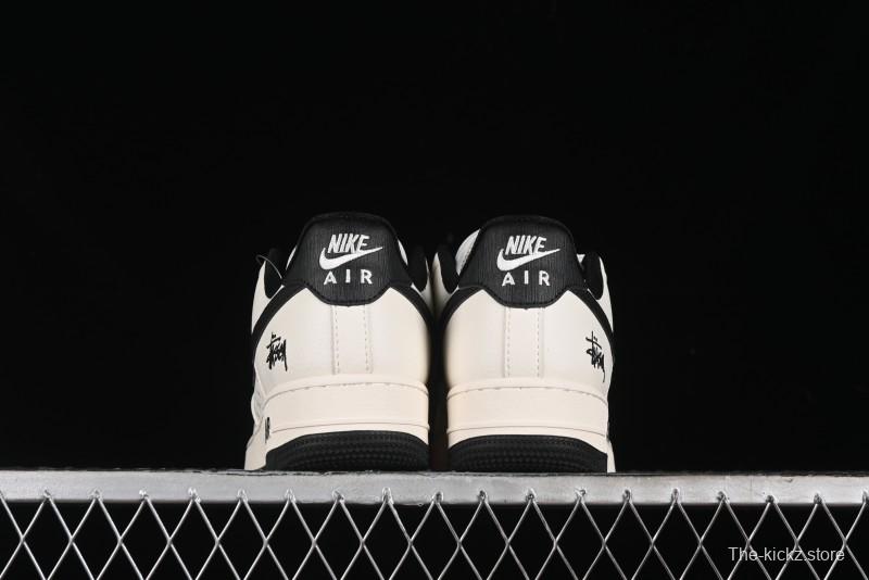 Nike Air Force 1 '07 Low Stussy Collaboration - White Black Low-Top Casual Sneakers - XZ3328-001