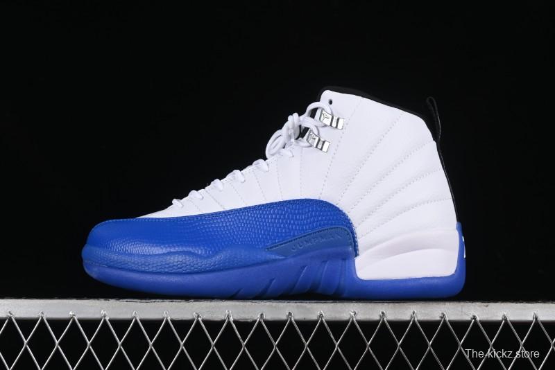 Nike Air Jordan 12 Retro Basketball Shoes in White and Blue - CT8013-140