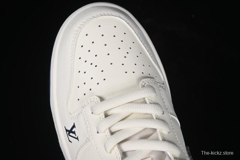 Nike SB Dunk Low LV Collaboration - Dark Blue Denim White Blue Swoosh Anniversary High-End Custom Low-Top Casual Sneakers - DJ2024-008