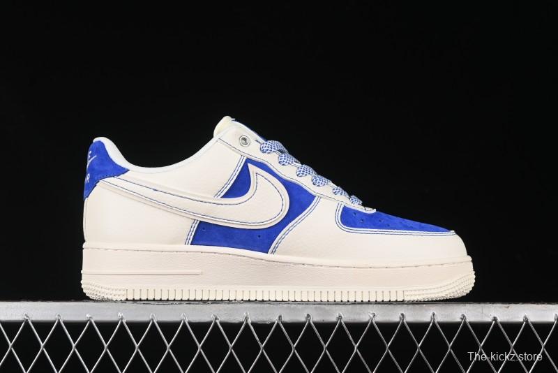 Nike Air Force 1 '07 Low Supreme Collaboration - Off White Navy Blue Low Top Casual Sneakers SJ6698-004