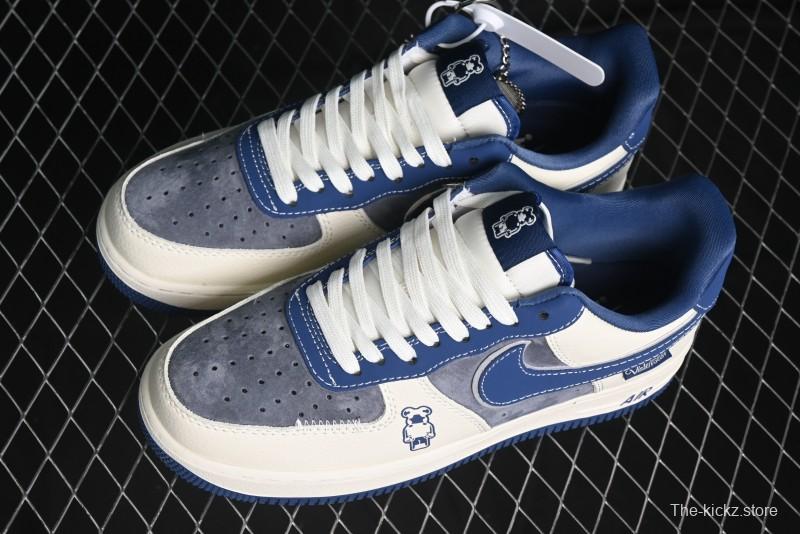 Nike Air Force 1 '07 Low Violent Bear Collaboration - Grey Beige Blue Low-Top Casual Sneakers - KK1988-017