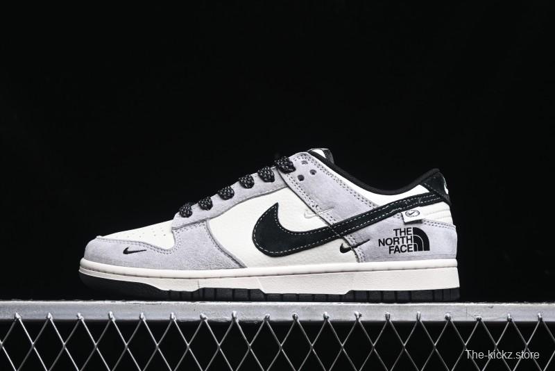 Nike SB Dunk Low The North Face Collaboration - Grey Black Double Swoosh Anniversary Custom Low-Top Casual Skate Shoes - XX3168-108
