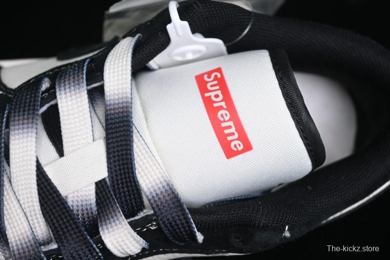 Nike Air Jordan 1 Low AJ1 Supreme Collaboration - Black White Two-Tone Retro Basketball Shoes - SJ9950-021