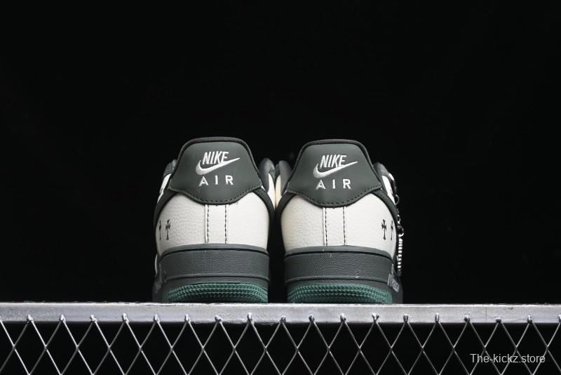 Nike Air Force 1 '07 Low Chrome Hearts Collaboration - Moss Green White Low-Top Casual Sneakers - KK1988-029