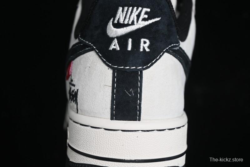 Nike Air Force 1 '07 Low Stussy Collaboration - AF1 Light Grey Red Tag Low-Top Casual Sneakers SJ6698-009
