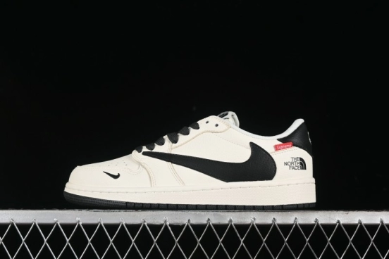 Nike Travis Scott x Fragment Design x Air Jordan 1 Low OG SP AJ1 Supreme North Face Collaboration - DIY1688-004