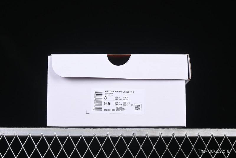 Nike ZoomX Vaporfly NEXT% 3 Marathon Series Foam Ultra-Lightweight Cushioned Running Shoes - HQ3501-100