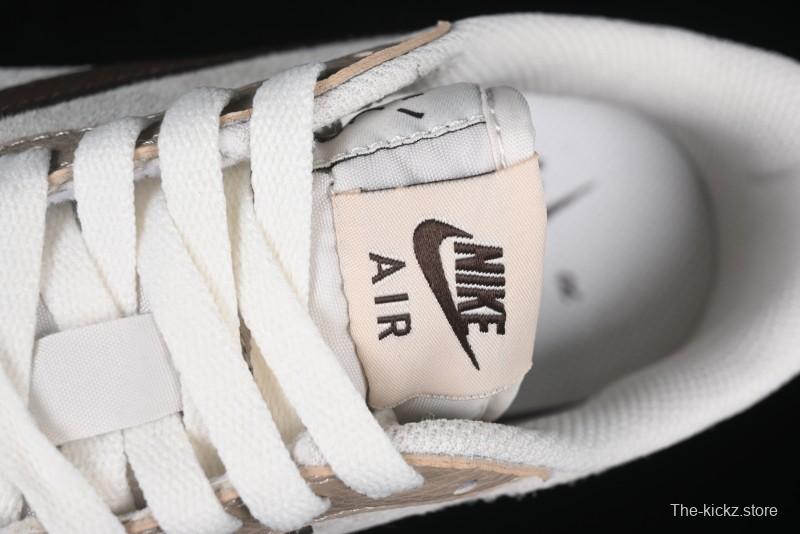 Nike Travis Scott x Fragment Design x Air Jordan 1 Low OG SP AJ1 Snake Year Limited Brown Snake Print Low Top Casual Sneakers - DM7866-074