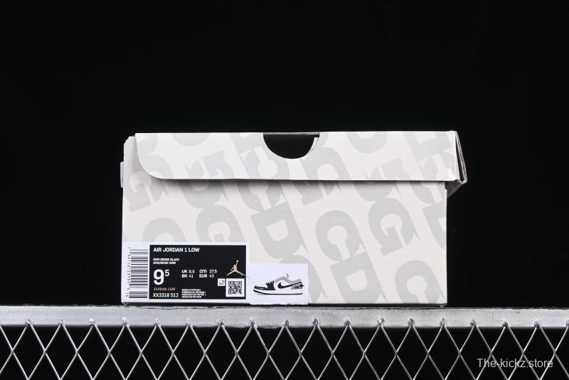 Nike Air Jordan 1 Low AJ1 The North Face Collaboration - Grey Black Toe Retro Basketball Shoes - XX3318-512