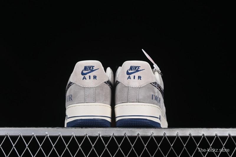 Nike Air Force 1 '07 Low Dior Collaboration Grey Blue Ghost Face Casual Sneakers - KK1988-044