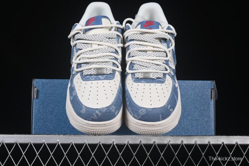 Nike Air Force 1 '07 Low Levi's Denim Patchwork Lace-Up Casual Sneakers - SJ1198-001