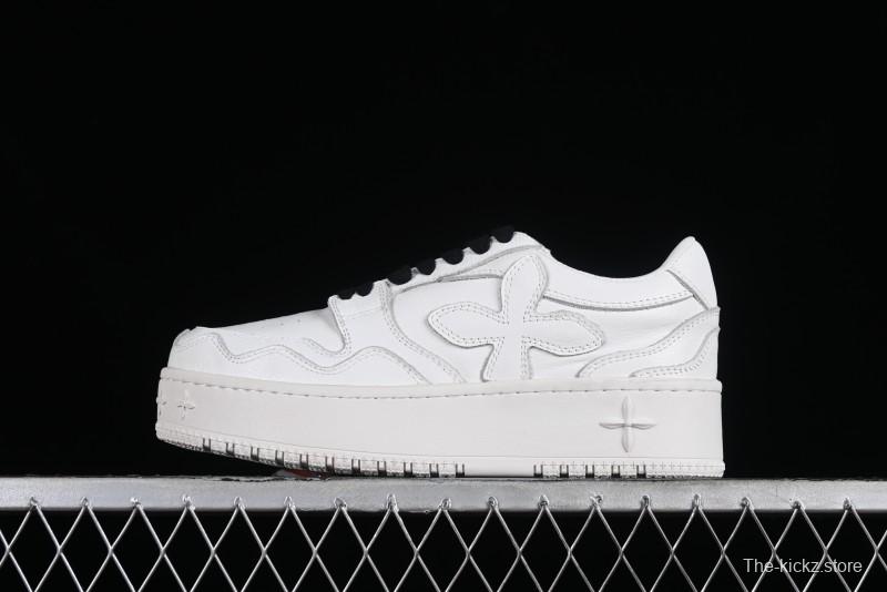 SMFK Comfortable Chunky Sole White Sneakers - T.D4