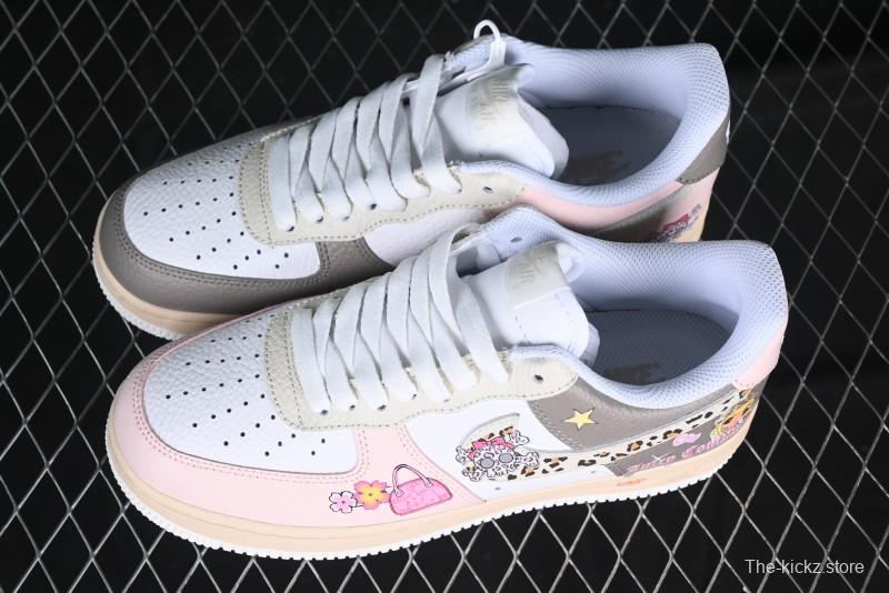 Nike Air Force 1 '07 Low Leopard Print Skeleton Custom Casual Sneakers - TY0103-222