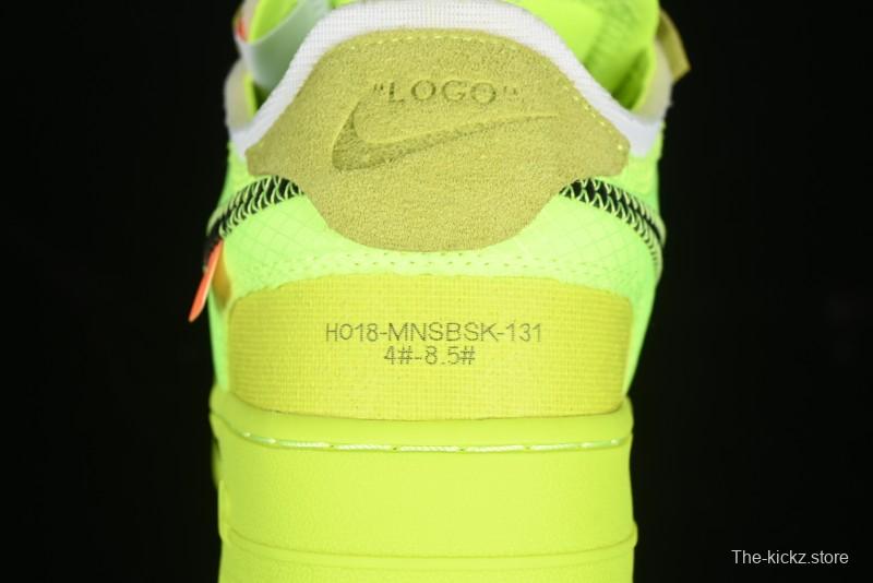 Nike Off White x Air Force 1 Low OW Collaboration Transparent Yellow Sneakers - AO4606-700