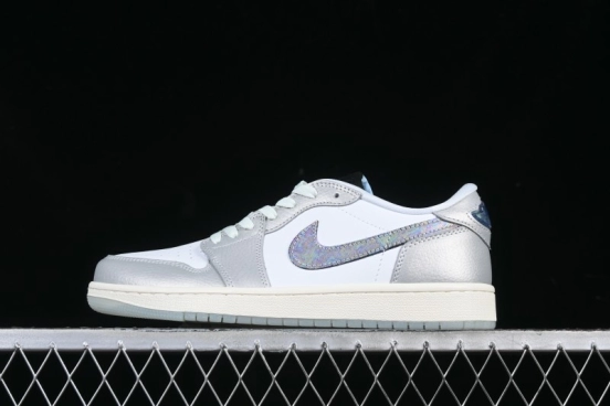Nike Air Jordan 1 Low OG Retro Basketball Shoes Snake Year Limited Edition Silver Snake - HF3144-100