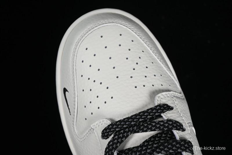 Nike SB Dunk Low Collaboration Three Swooshes Beige Black Color Low Top Casual Skateboarding Shoes - NK5639-321