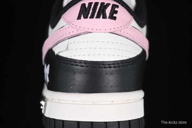 Nike SB Dunk Low Butterfly Bow Black White Pink Low-Top Casual Skate Shoes - BP1220-009