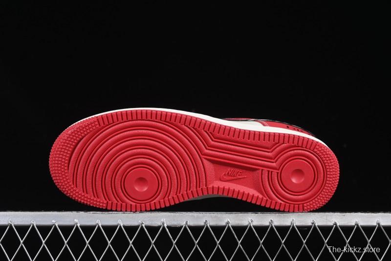 Nike Air Force 1'07 Low Dior Collaboration Red Black Zebra Print Casual Sneakers - KK1988-066