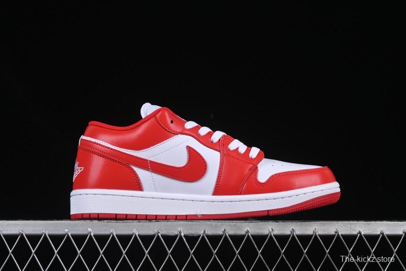 Nike Air Jordan 1 Low AJ1 White Red Casual Sneakers - 553558-166