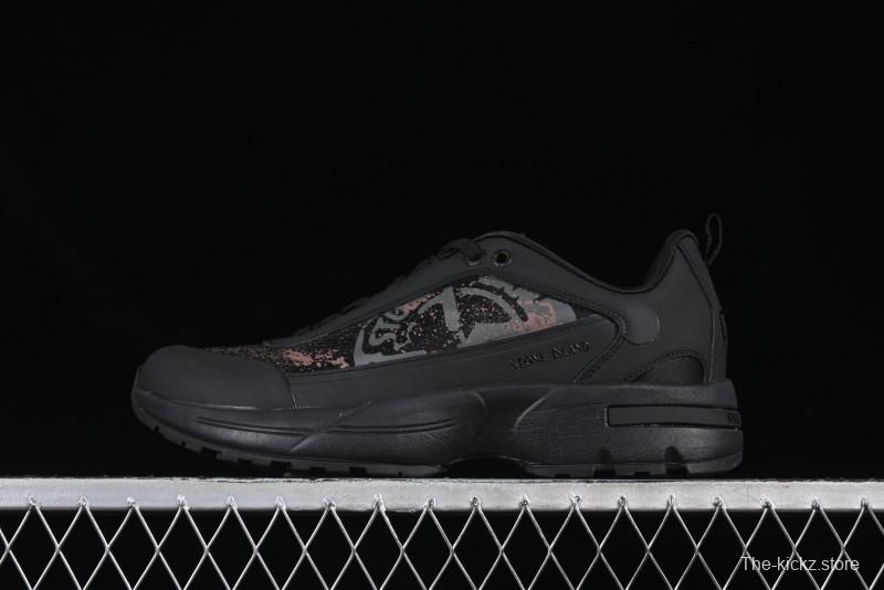 Stone Island Grime Panelled Low-Top Lifestyle Sneakers in Dark Brown - 79FWS0303