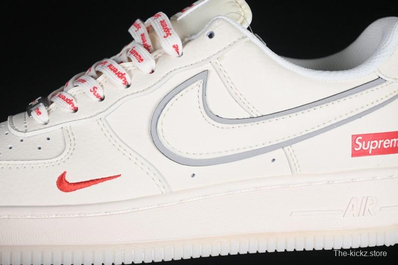 Nike Air Force 1 '07 Low Supreme Collaboration Off-White Crystal Custom Casual Sneakers - XZ6188-715