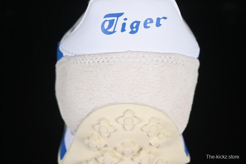 Onitsuka Tiger Vintage Runner Sneakers - White/Grey with Blue & Red Accents