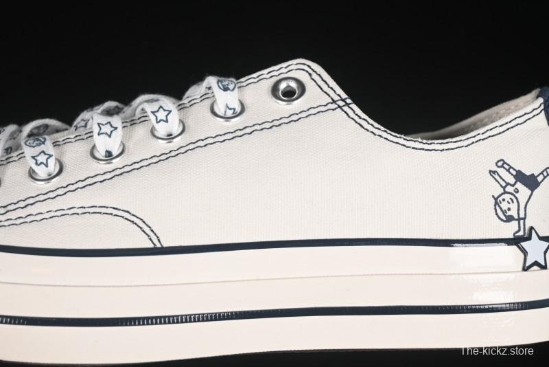 Converse Noritake x Chuck Taylor All Star 1970s Low Top Canvas Sneakers with Hand-Drawn Elements - A15788C