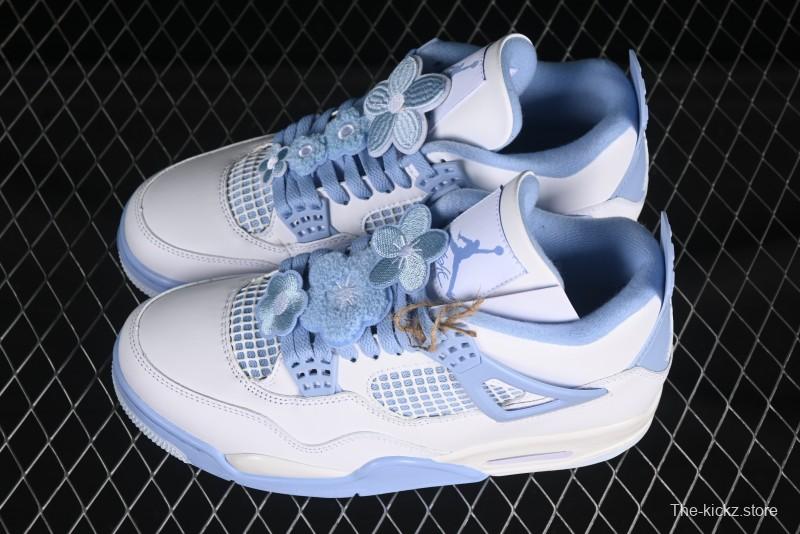 Nike Air Jordan 4 Retro "Forget Me Not" Mothers Day Sneakers with Floral Accents - HV0823-100
